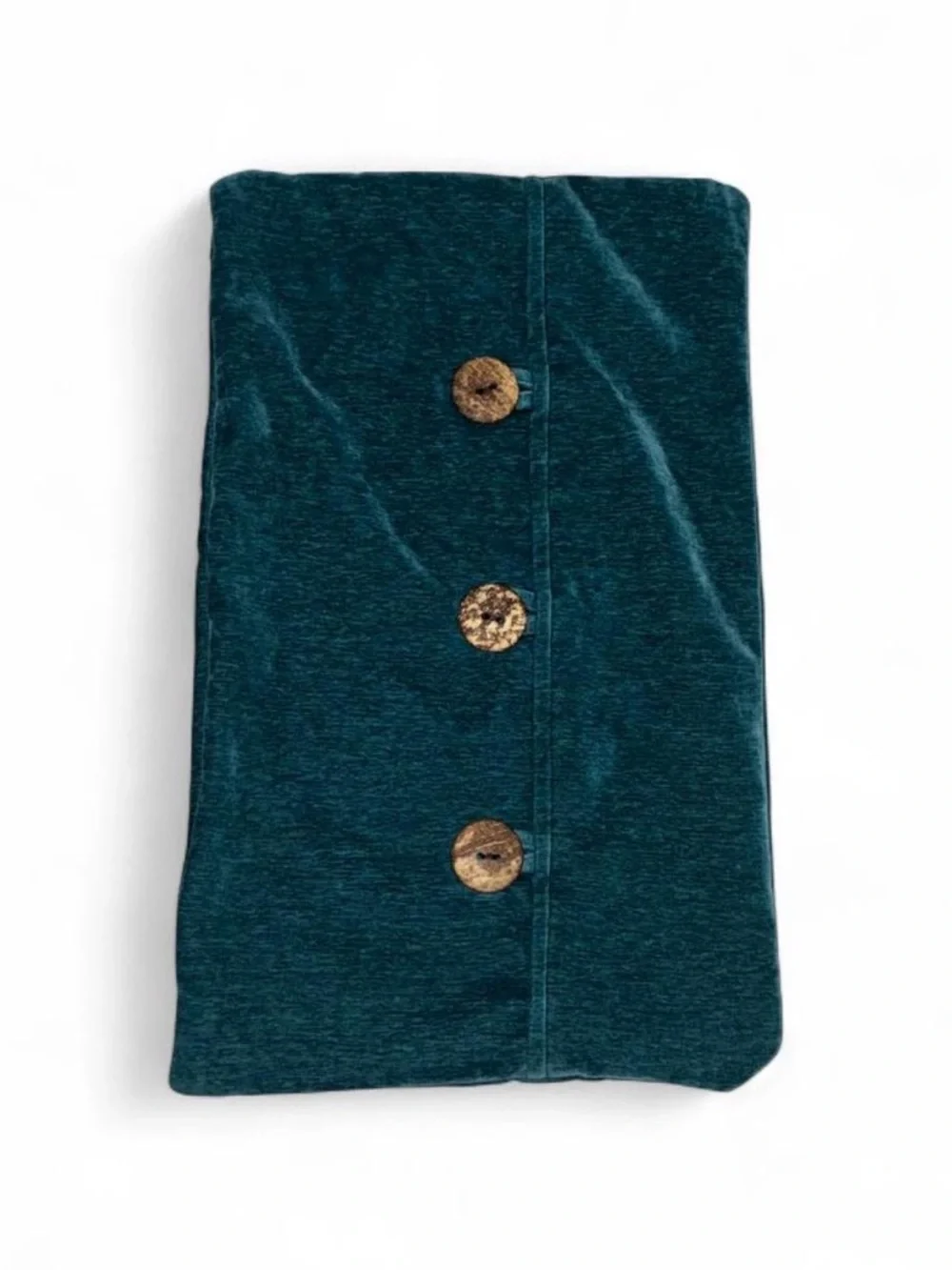 Teal Button-Accent Decorative Pillow Cover